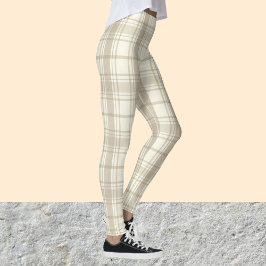 Legging Tan e Beige Tartan Patteran