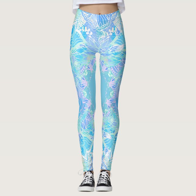 Legging tangerás azul, tangerás floral, tangerás (Frente)