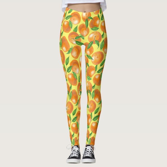 Legging Tangerinas de aquarela (Frente)