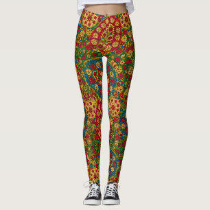 Legging Tapeçaria Floral Multicolorida Vintage