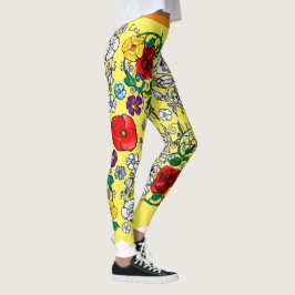 Legging Tapis de fleurs au coquelicot
