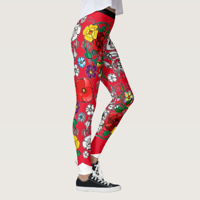 Legging Tapis de fleurs au coquelicot (Direita)