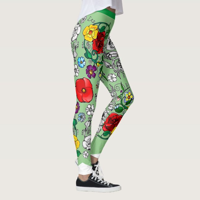 Legging Tapis de fleurs au coquelicot (Direita)