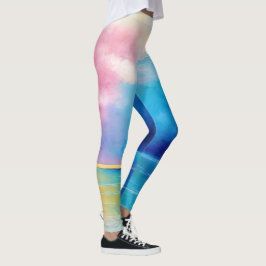 Legging "Tarfarran" Paisagem Rosa e Azul