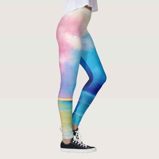 Legging "Tarfarran" Paisagem Rosa e Azul (Direita)