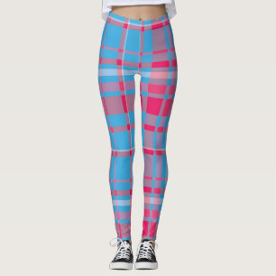 Legging Tartan azul e vermelho