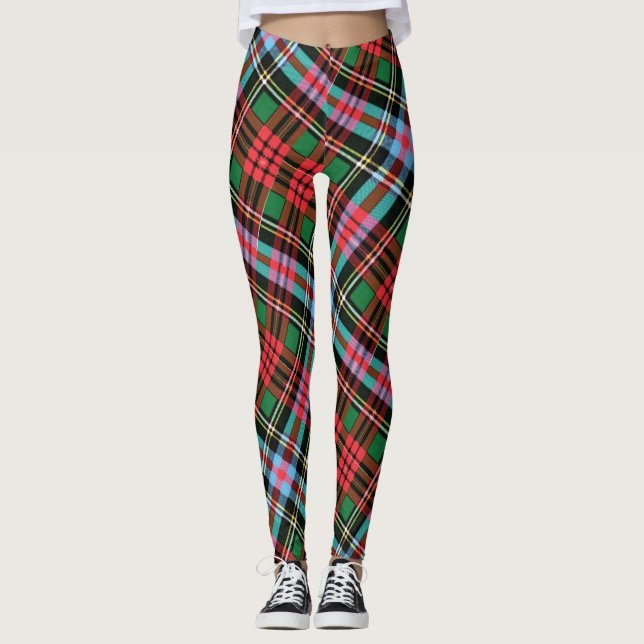 Legging Tartan bravo do coração (Frente)