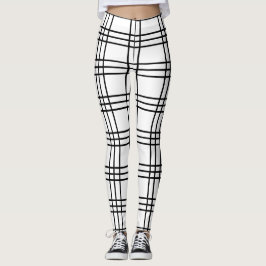 Legging Tartan da Xadrez Legal Preppy e White