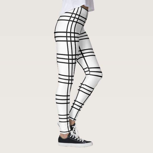 Legging Tartan da Xadrez Legal Preppy e White (Direita)