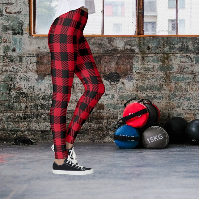 Legging Tartan da Xadrez vermelha (Criador carregado)