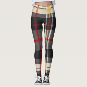 Legging Tartan de mistura sofisticada