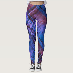 Legging Tartan Distinto Verificar Mistura Azul Roxa