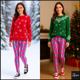 Legging Tartan Moderno Denso Magenta Rosa Vibrante