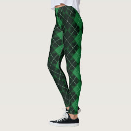 Legging Tartan & trevos do dia de St Patrick
