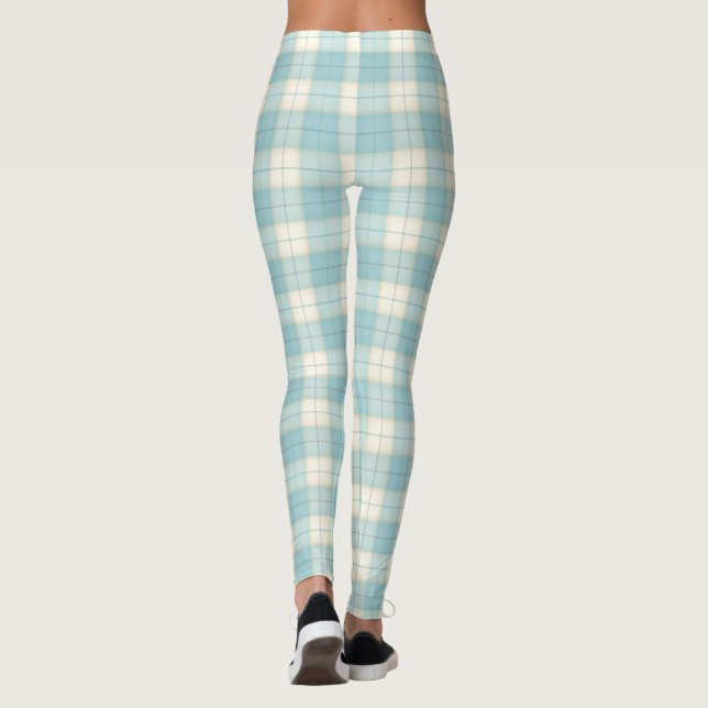 Legging Tartan Xadrez Azul Pálido (Verso)