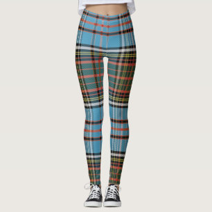 Legging Tartan Xadrez Clan Anderson Brown Teal Patterno