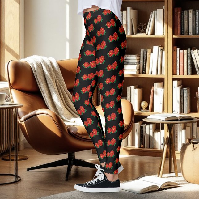 Legging Tatuagem do Rosa vermelha (Criador carregado)