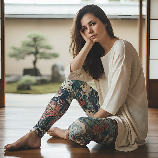 Legging Tatuagem japonesa - Dragões Gêmeos