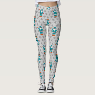 Legging teal blue orange xmas black santa claus basketball