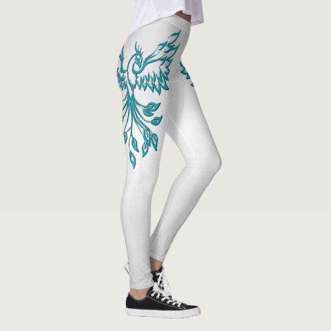 Legging Teal Blue Phoenix nasce em prata (Direita)