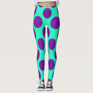 Legging Teal Com Bolinhas Roxas!