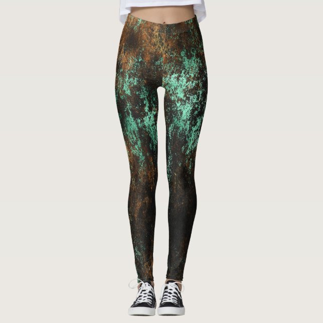 Legging Teal Cooper Patina Metálico (Frente)
