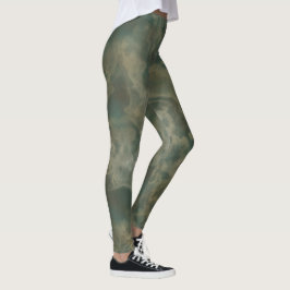 Legging Teal e Green Marble