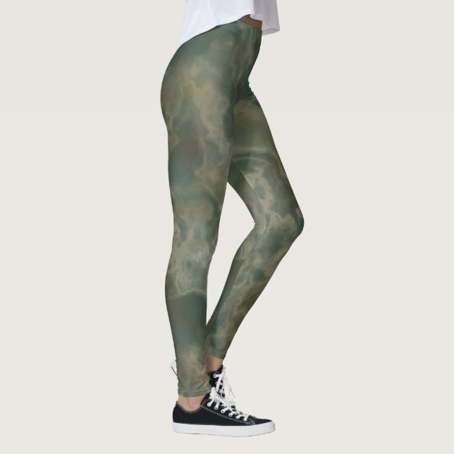 Legging Teal e Green Marble (Direita)