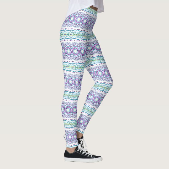 Legging Teal e Violet Mandala (Direita)