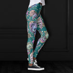 Legging Teal Luxe submarino | Pás Douradas do Pastel Verde<br><div class="desc">Arte cultivável única da coleção "Luxo Submarino": Pastel rico Elegante sob o design do mar, com maravilhosa vida marinha e padrões cinzentos com um toque de ouro metálico falso em brilho e sequelas. Esse tema mestiço feminino maduro adiciona o pop perfeito de cor e estilo pessoal. Para outros produtos ou...</div>