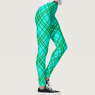 Legging Teal Turquoise Tartan Xadrez