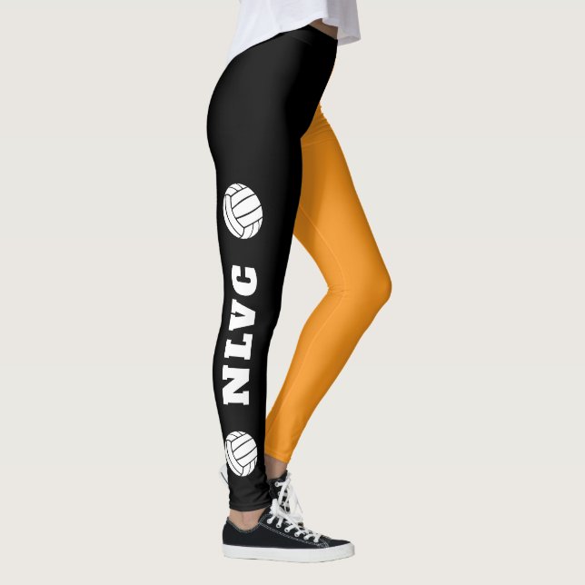 Legging  team name text up leg ANY color volleyball (Direita)