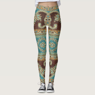 Legging Tecido Árabe Paisley Oriental Design