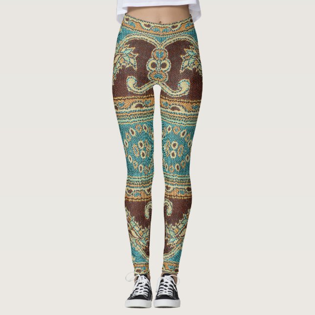 Legging Tecido Árabe Paisley Oriental Design (Frente)