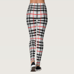 Legging Tecido Checkered clássico vermelho branco preto d