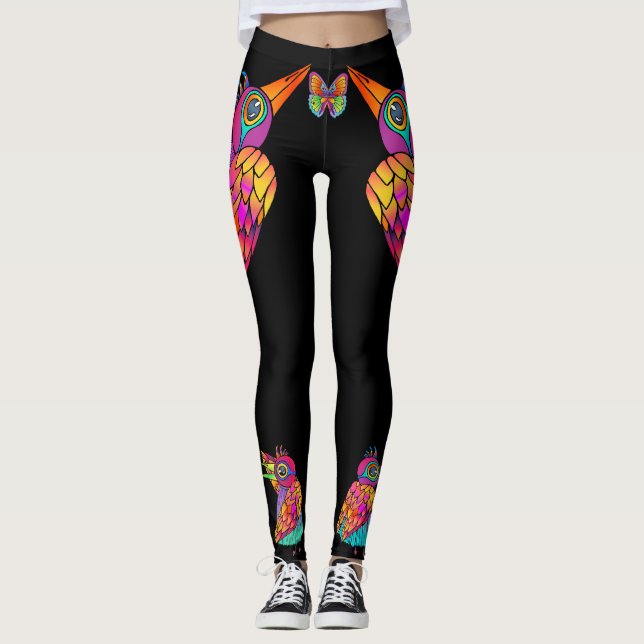 Legging tecido de personagem de aves voadoras (Frente)