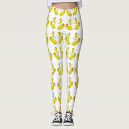 Legging Tecido de Rosa Amarelo.