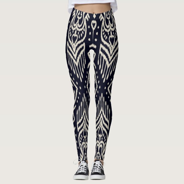 Legging Tecido Ikat bordado: Elegância Étnica. (Frente)