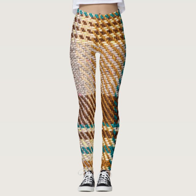 Legging Tecido marrom, lã escocesa. (Frente)