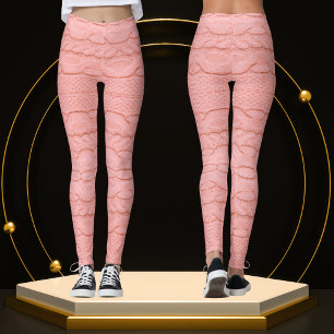 Legging Tecido Rosa Uniforme Moderno de Crochet Pink