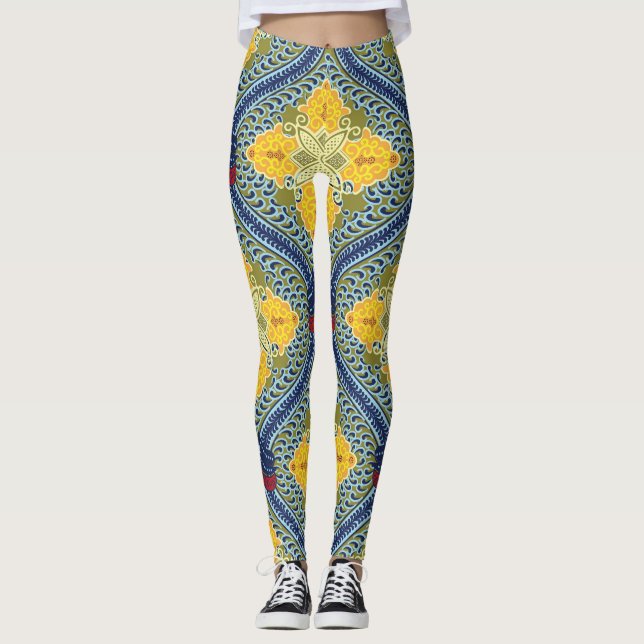 Legging Técnica De Tingimento Resistente À Cera Da Indonés (Frente)