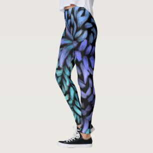 Legging Tela para impressão de pétalas azuis e de cor azul