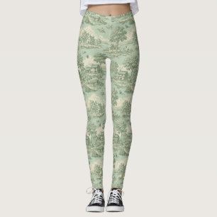 Legging Tela Pastoral Verde Sage Cena Rural Fazenda 1