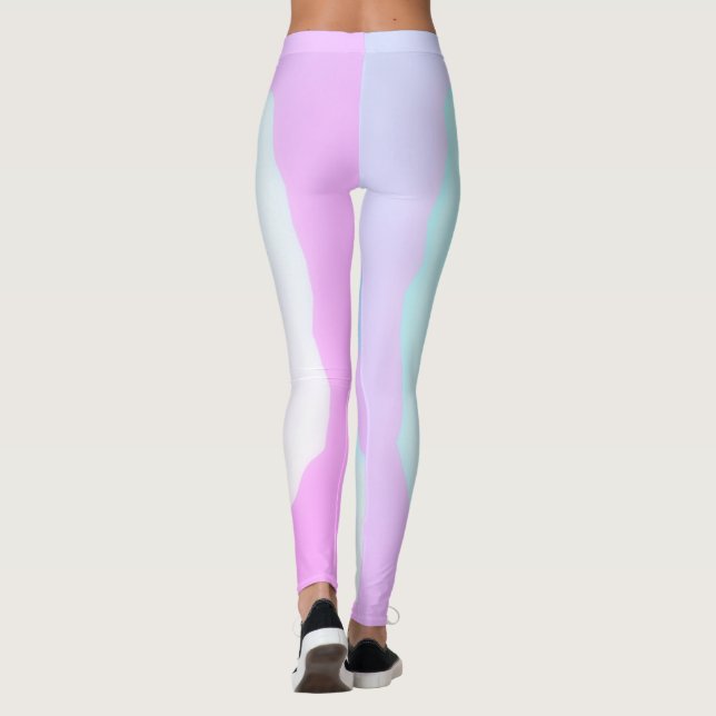 Legging Tema de Pastel Rosa-Rosa-Rosa-Abstrato-Funky (Verso)