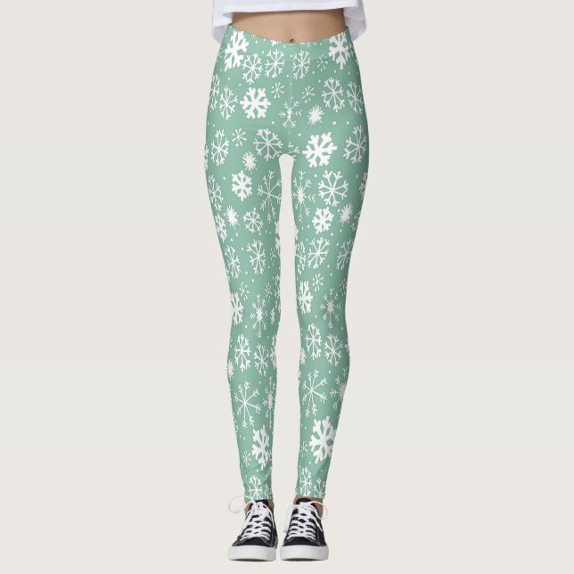 Legging Tempestade de neve desenhada à mão com Sherbert ve (Frente)