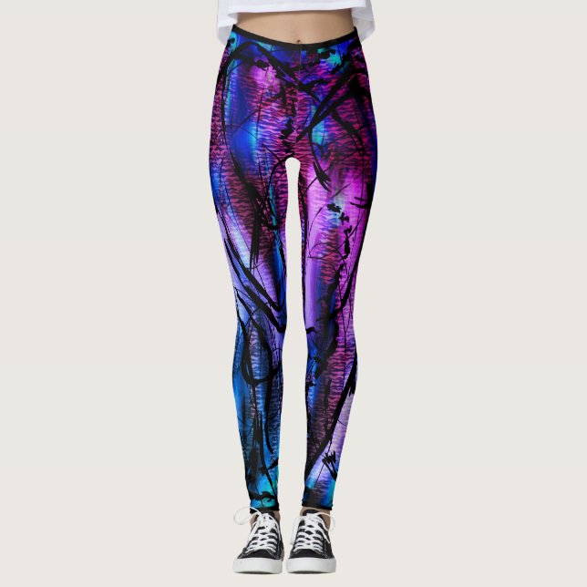 Legging Tempestade no Oceano Aqua Roxo (Frente)
