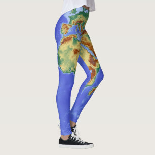 Legging tempo da escola dos Leggins do mapa do orld