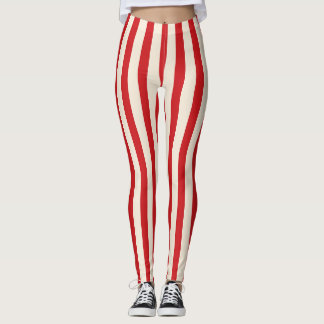 Legging Tenda de Circo Clássica Vintage Vermelha e Listras