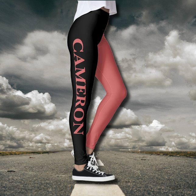 Legging Tendência 2 cores | Nome | Laranja Preto e Rusty (Criador carregado)