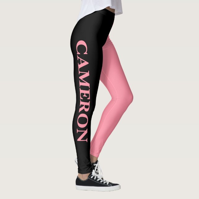 Legging Tendência 2 cores | Nome | Rosa Preto e Salmão (Direita)